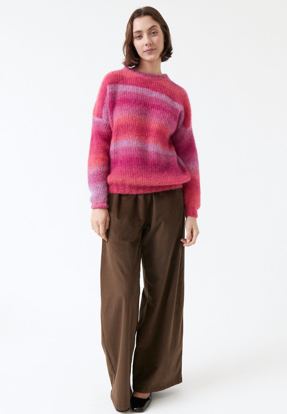 Jade Round Neck Knit Pink Gradient-Knitwear- by AMT- Verse Amsterdam