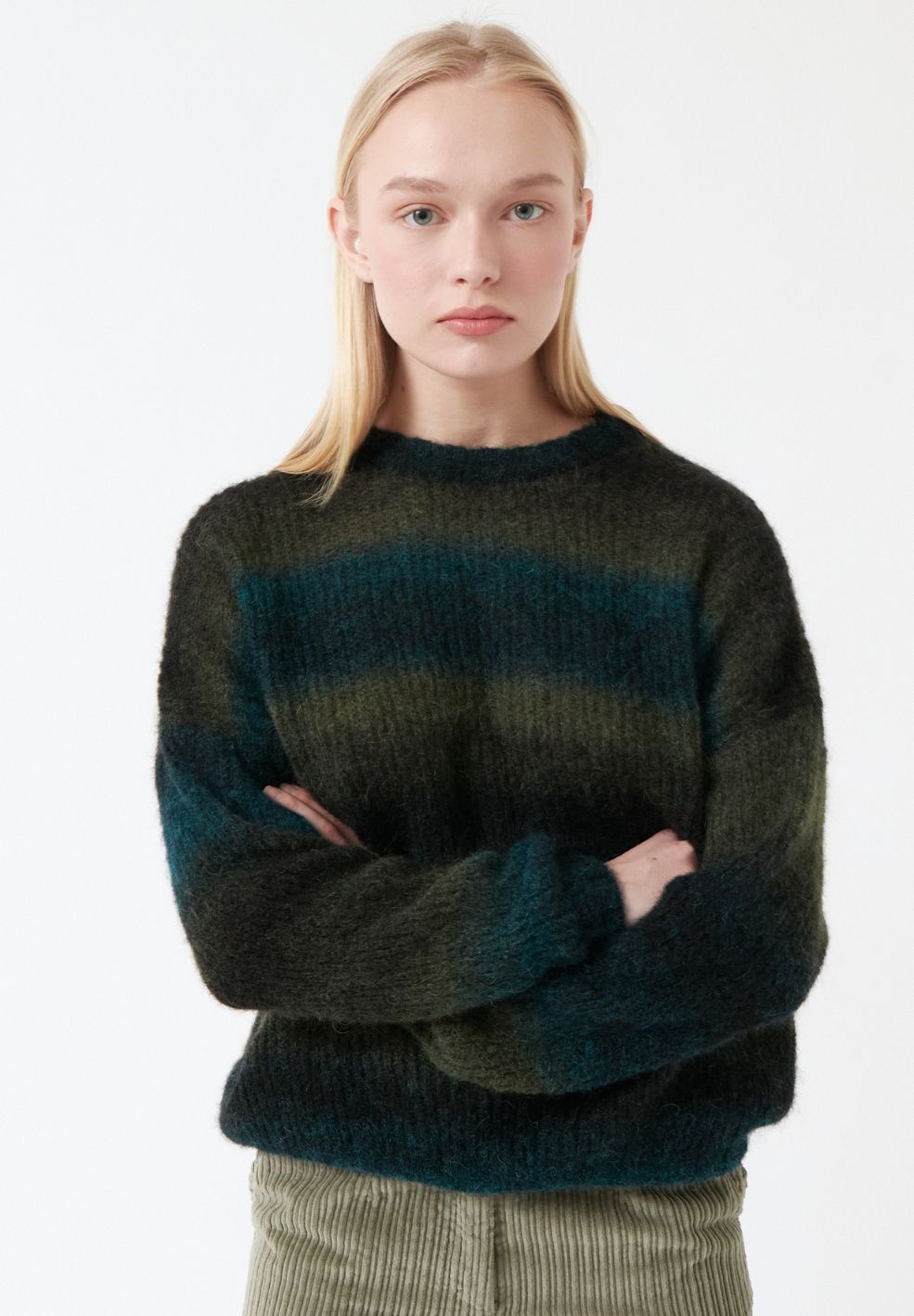 Jade Round Neck Knit Green Gradient-Knitwear- by AMT- Verse Amsterdam