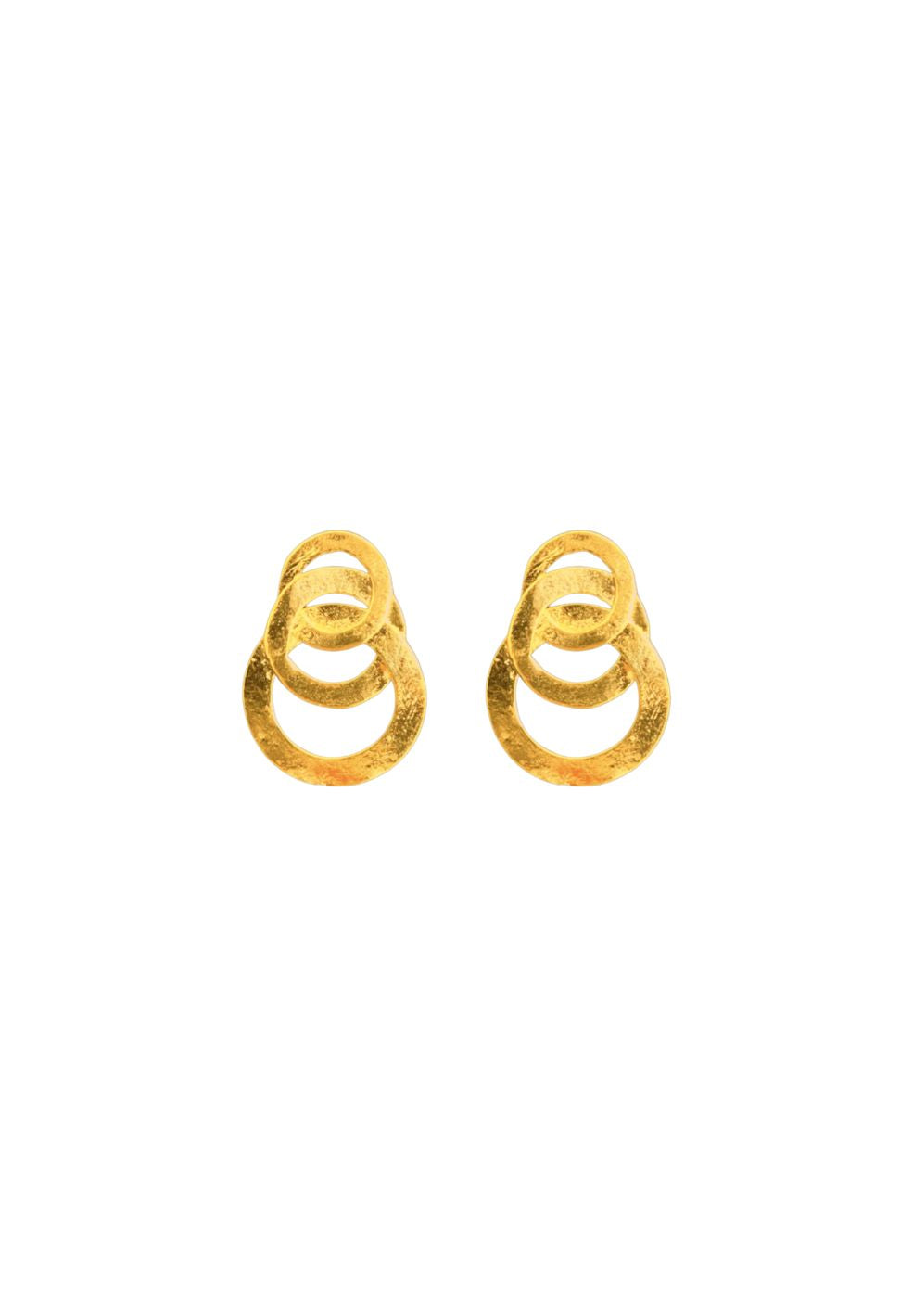 Show Me How Triple Ring Gold Earrings