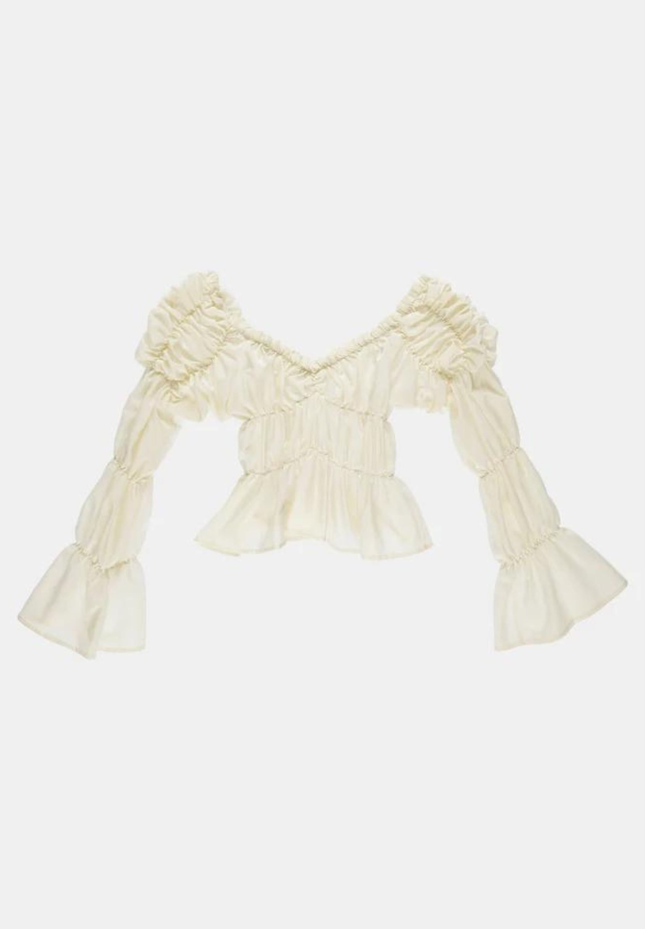 Sadie Off White Ruched Blouse