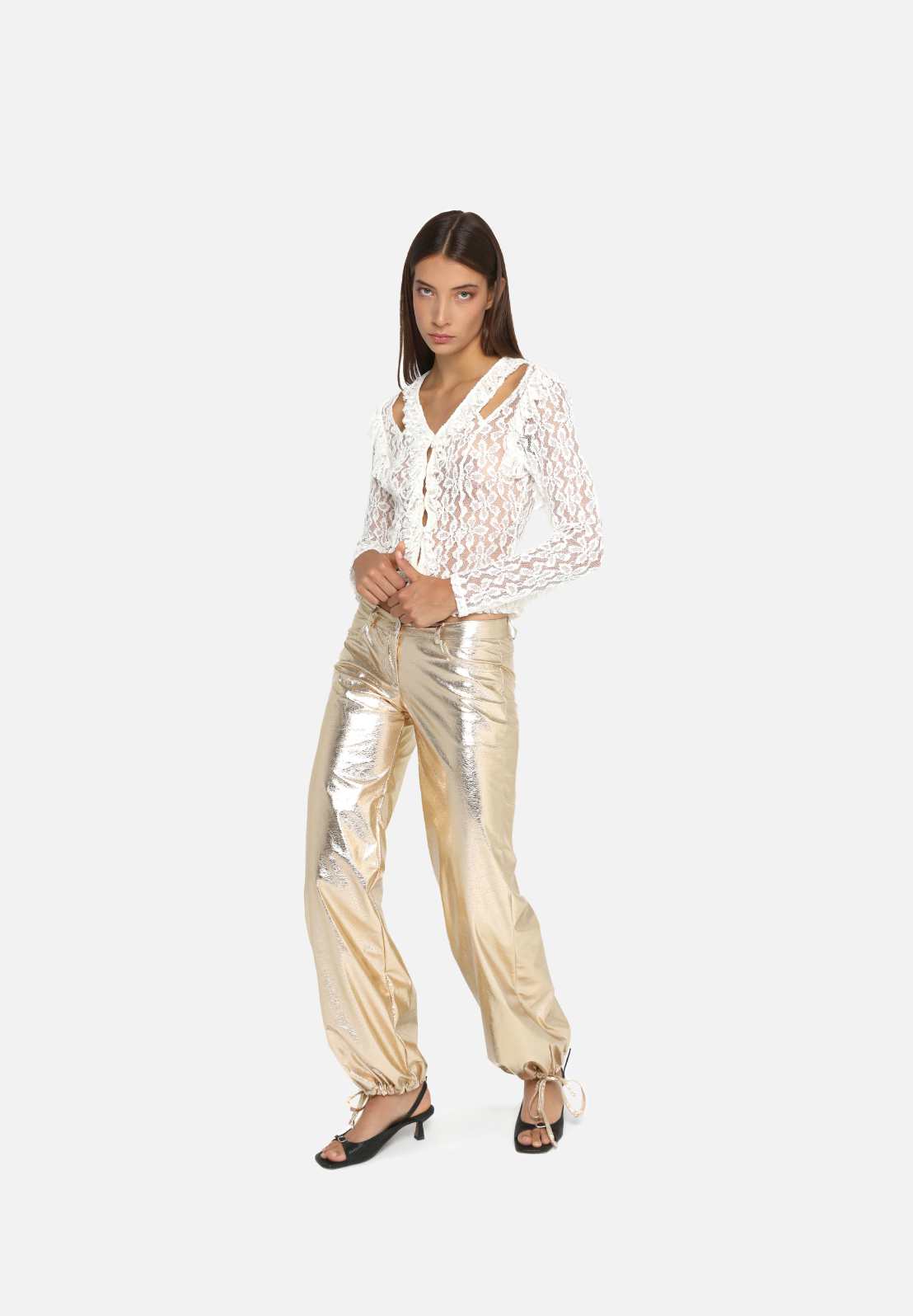 Rue Low Waisted Gold Pants-Pants- by Laagam- Verse Amsterdam