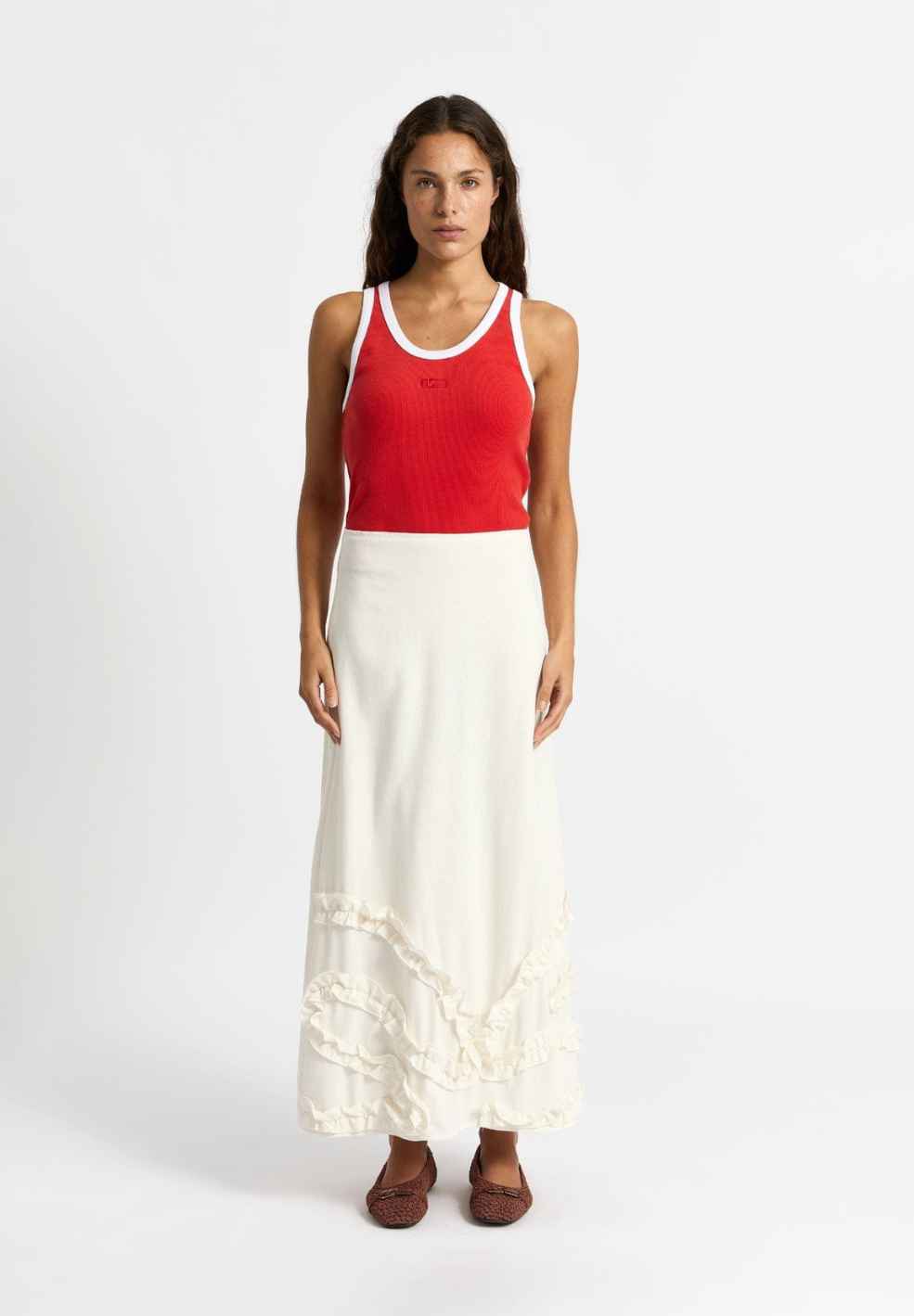 Pinot White Linen Skirt