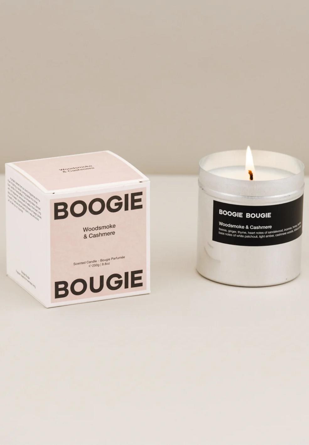 Wood Smoke & Cashmere Scented Candle 250g-Candles- by Boogie Bougie- Verse Amsterdam