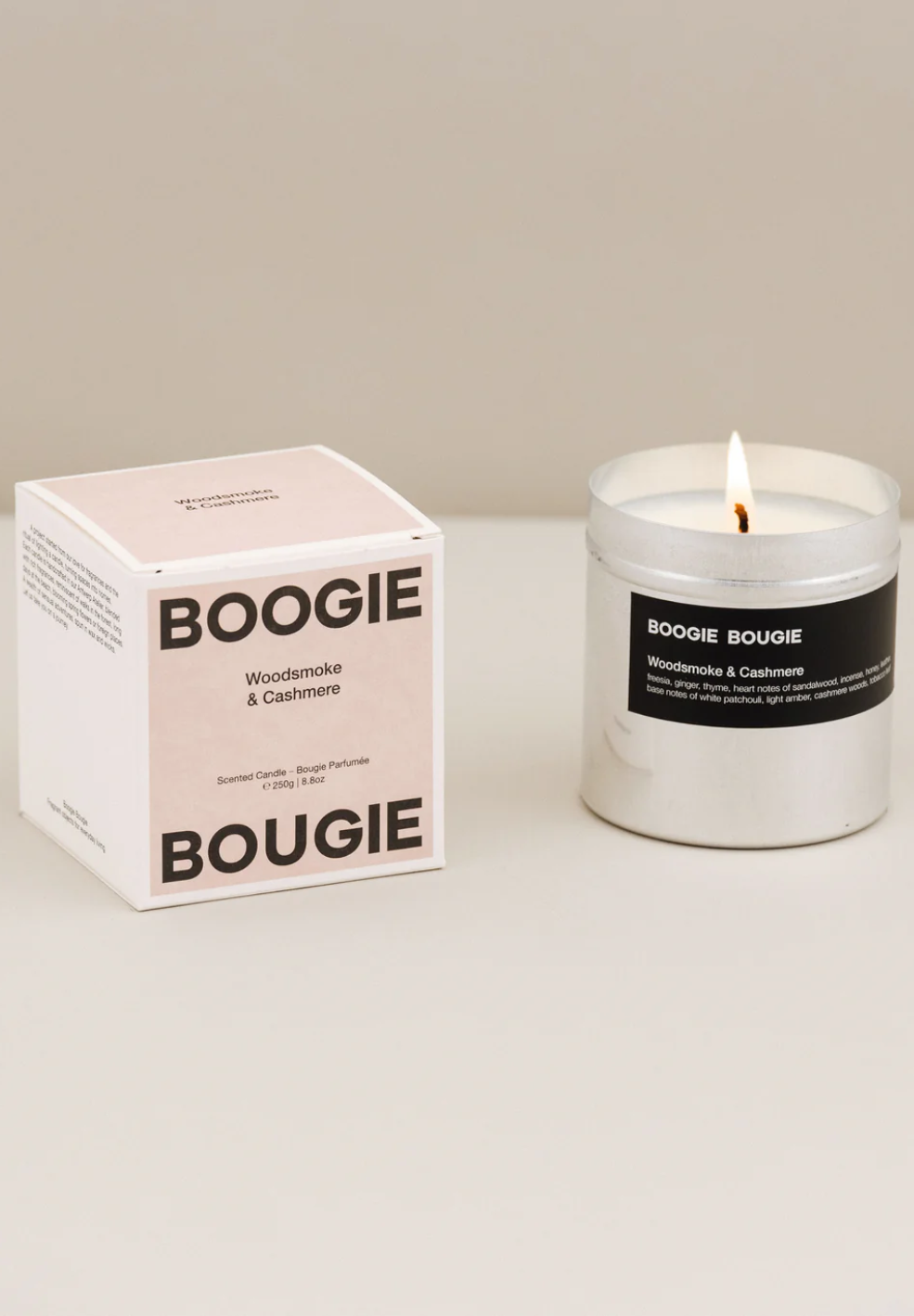 Wood Smoke & Cashmere Scented Candle 250g