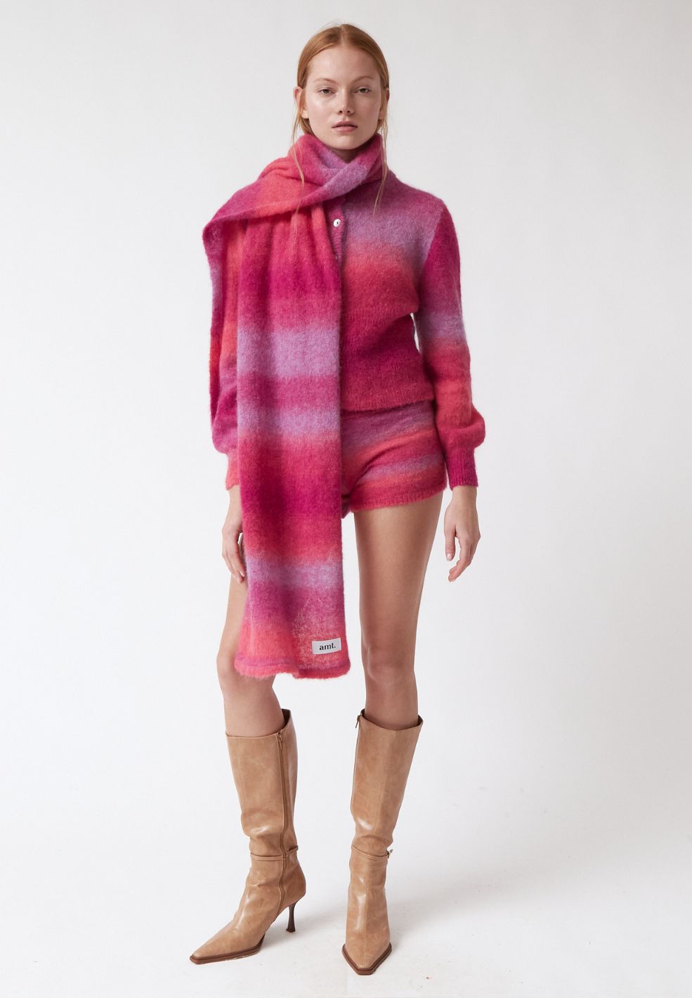 Jade Scarf Pink Gradient-Hats & Scarves- by AMT- Verse Amsterdam