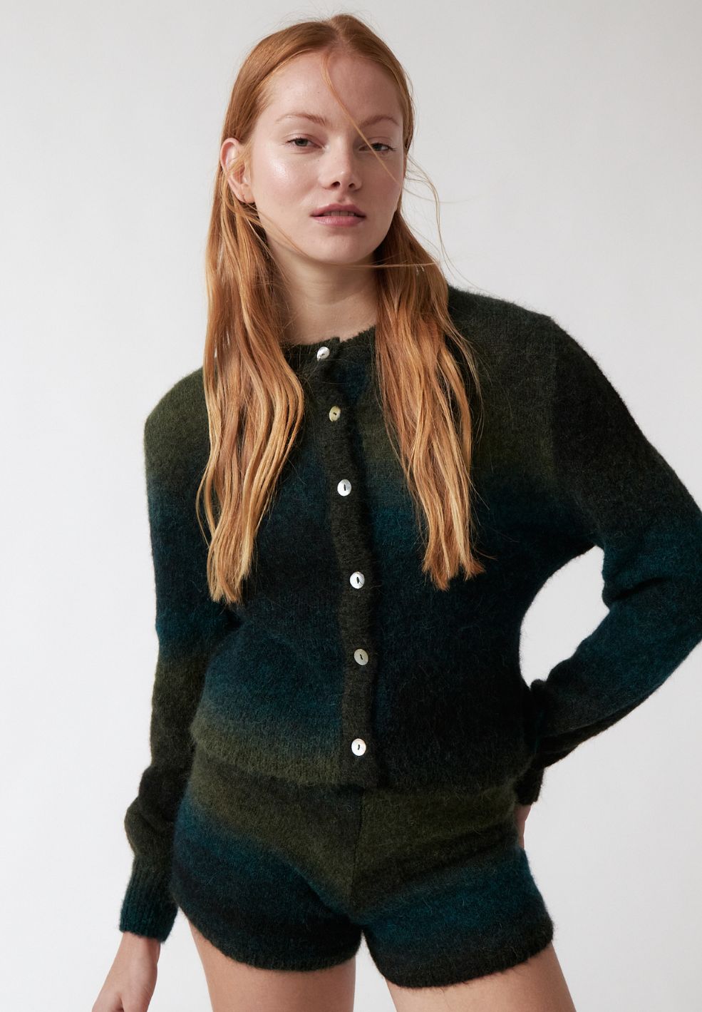 Jade Cardigan Green Gradient-Knitwear- by AMT- Verse Amsterdam