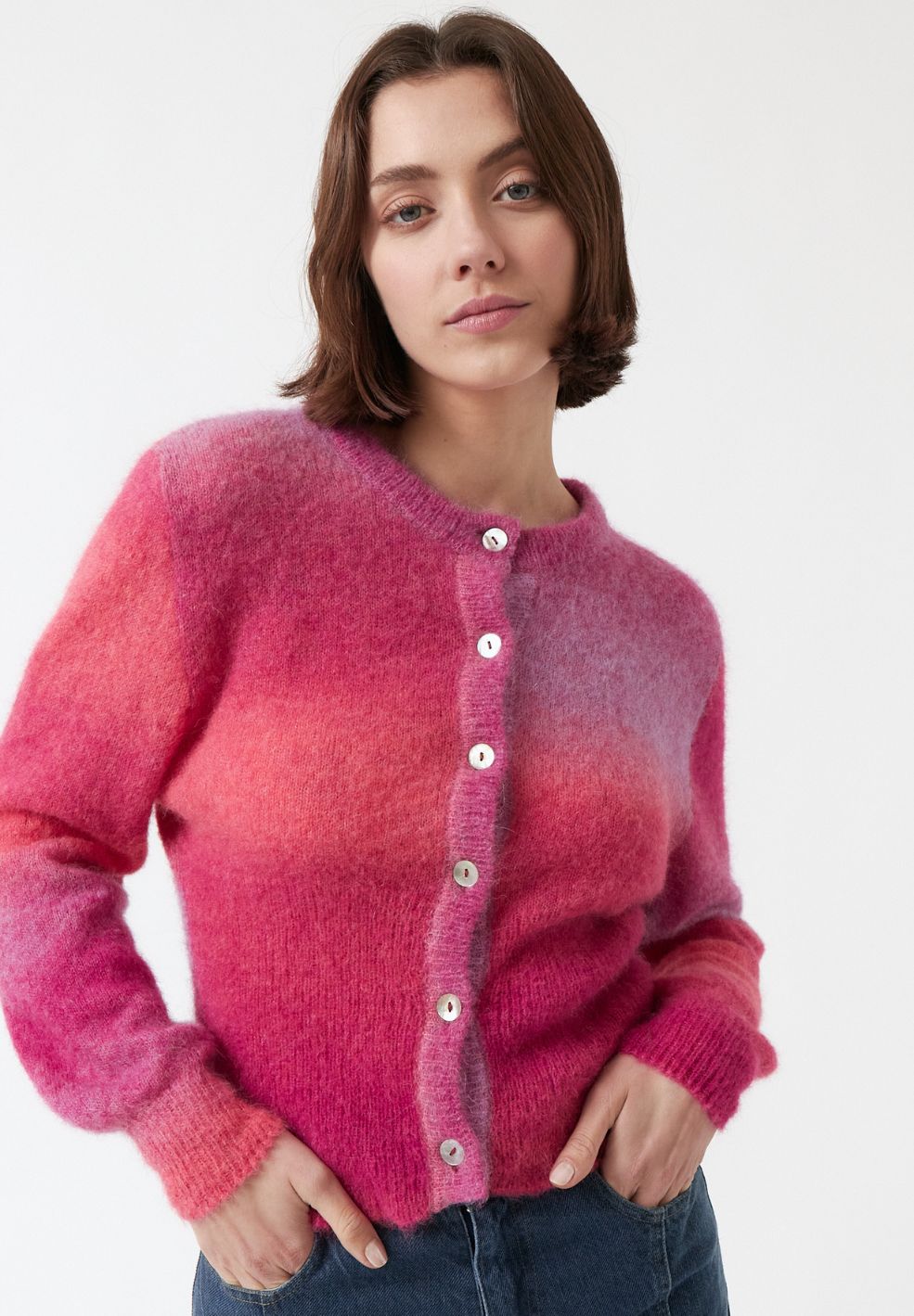 Jade Cardigan Pink Gradient