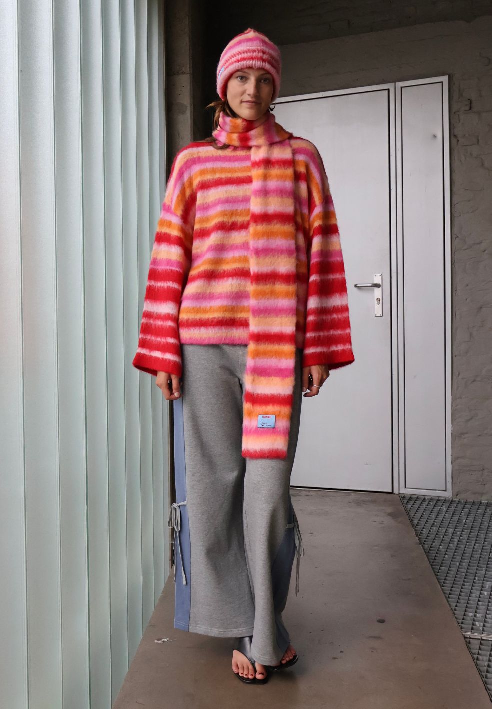 Fuzzy Sweater Sole (Pink / Orange )-Knitwear- by Figurati- Verse Amsterdam