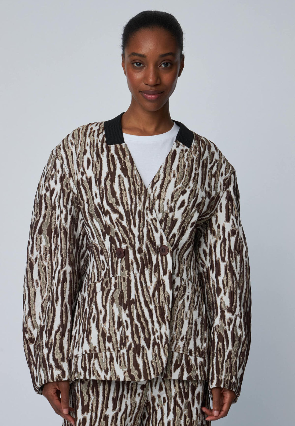 Leopard Jacquard Blazer