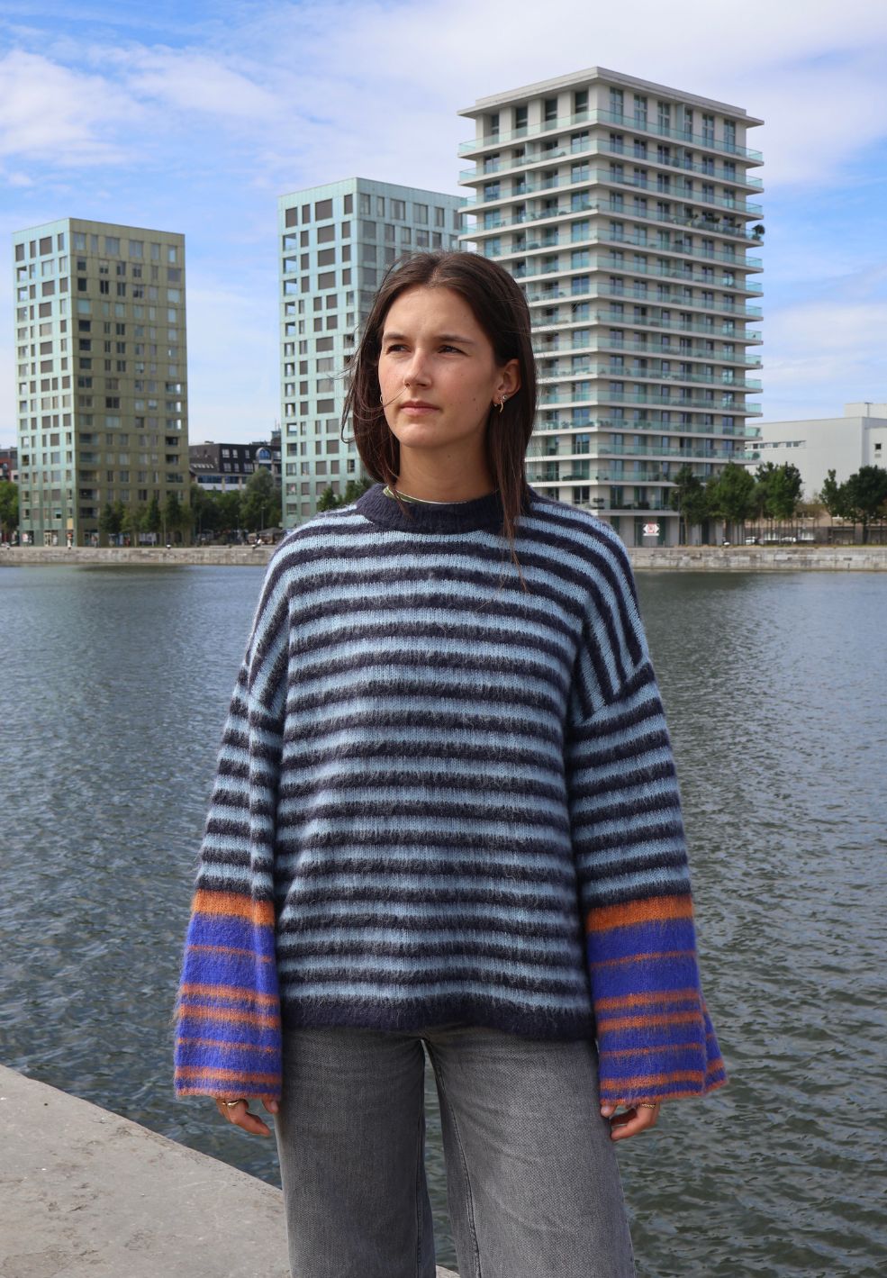 Fuzzy Sweater Simeone ( Blue / Brown )
