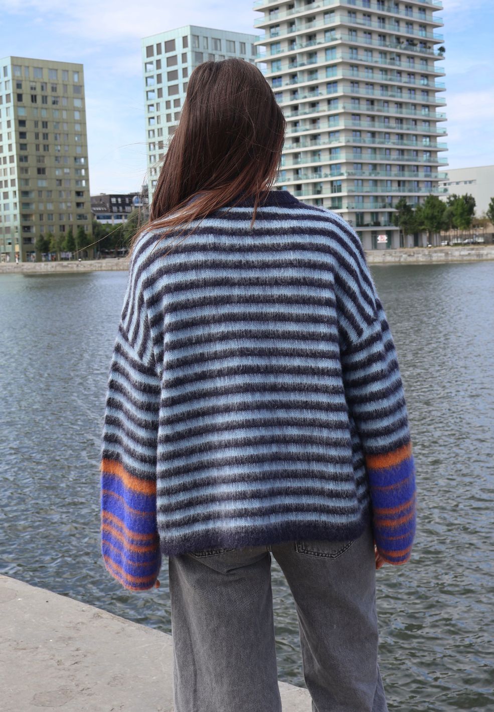 Fuzzy Sweater Simeone ( Blue / Brown )
