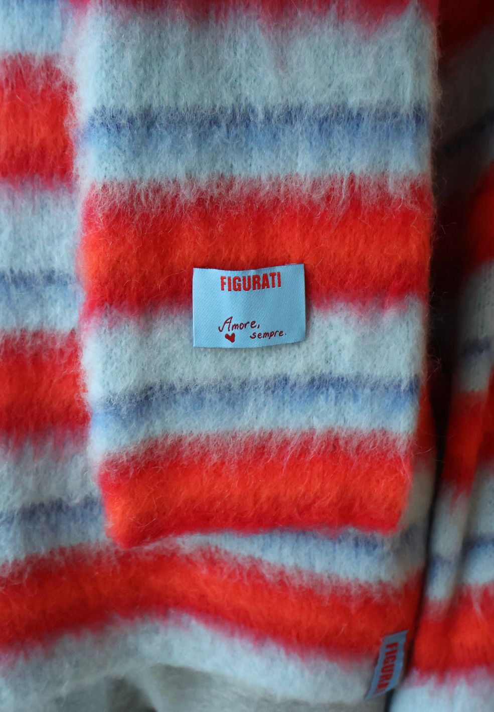 Fuzzy Scarf Roccy ( Red / Blue )-Hats & Scarves- by Figurati- Verse Amsterdam