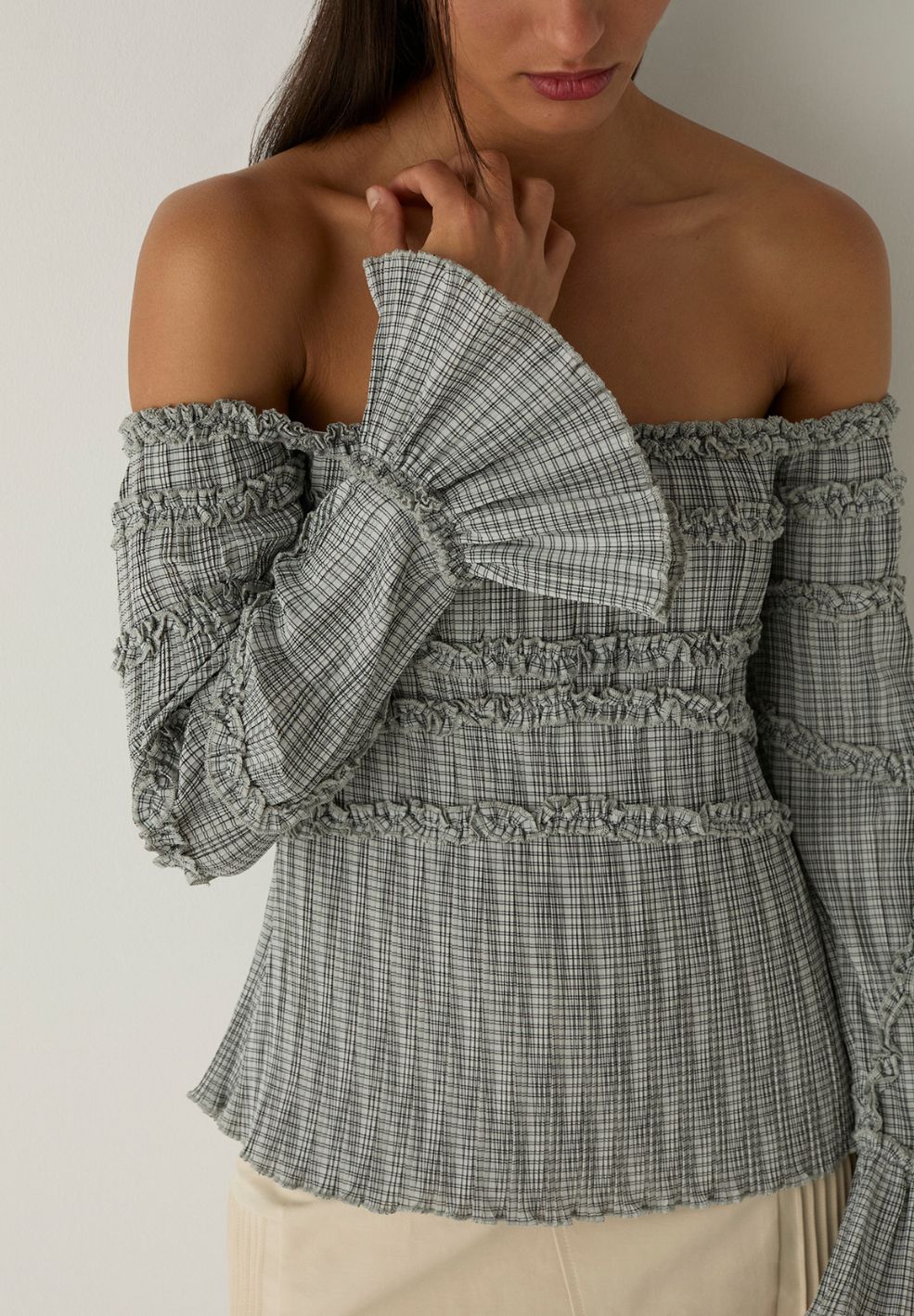 Petra Squared Texture Blouse