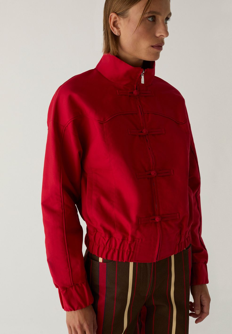 Sylvie Red Bomber Jacket