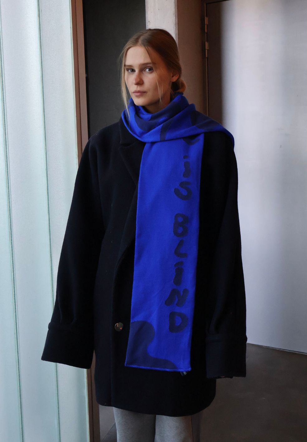 Occhiolino Scarf Large Blue / Brown
