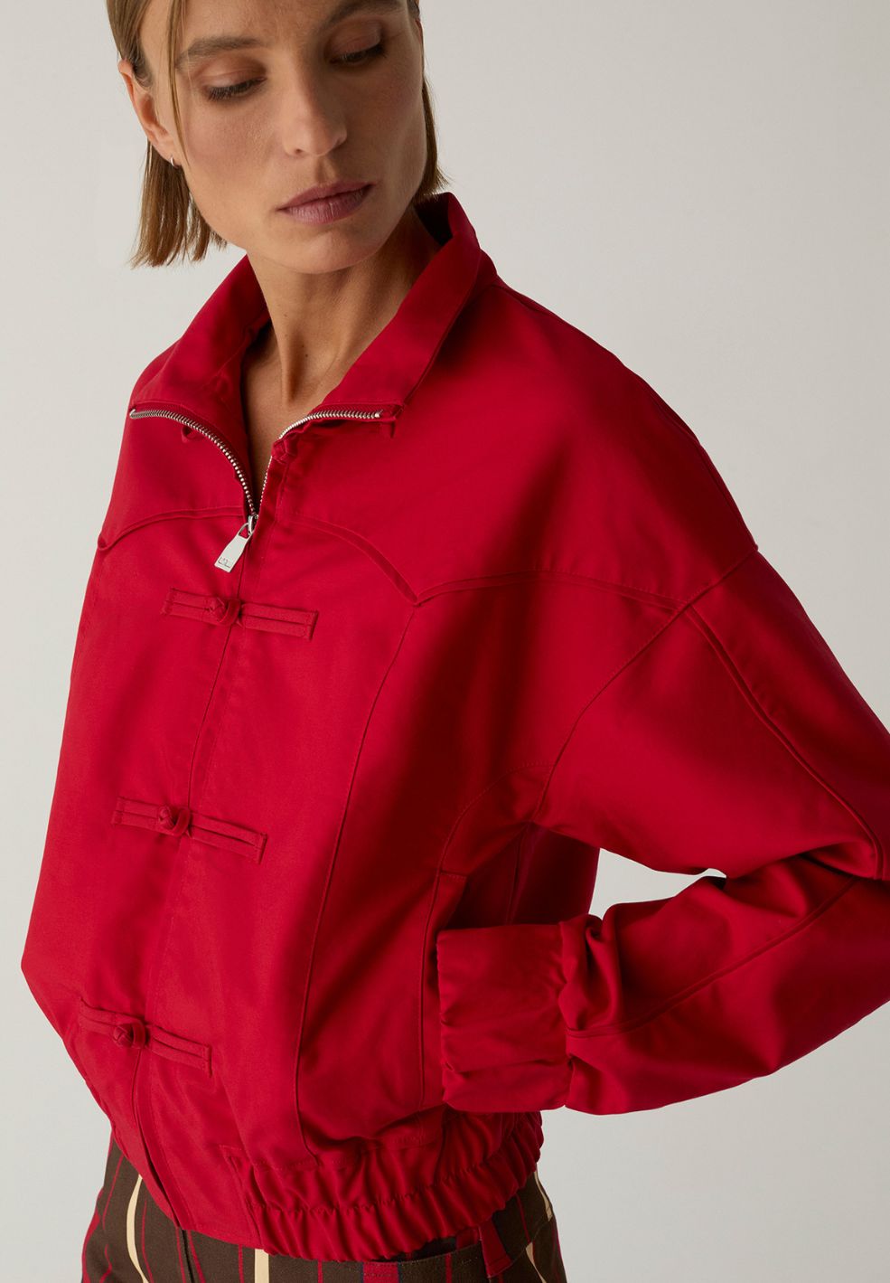 Sylvie Red Bomber Jacket