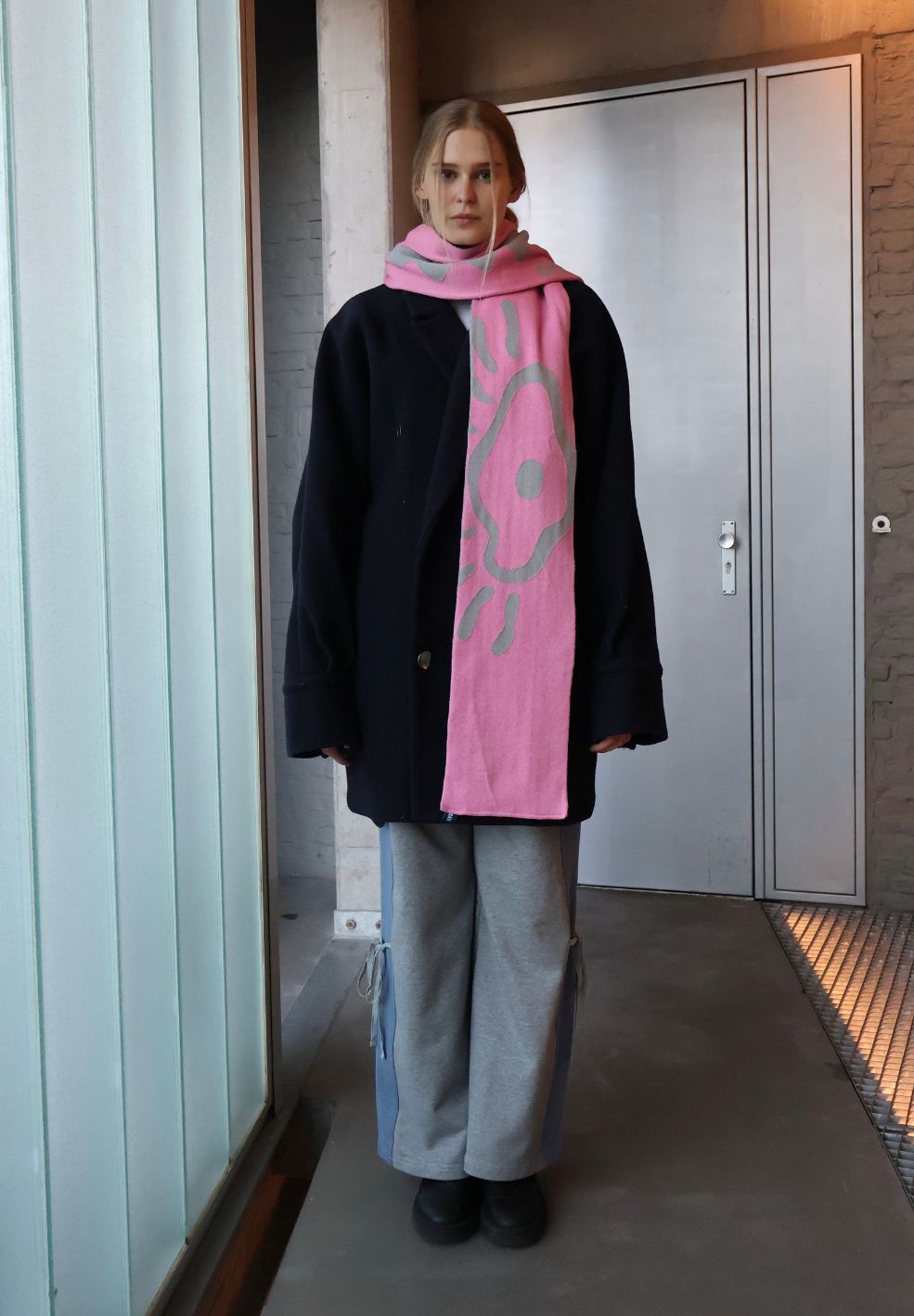 Occhiolino Scarf Small Pink/ Grey