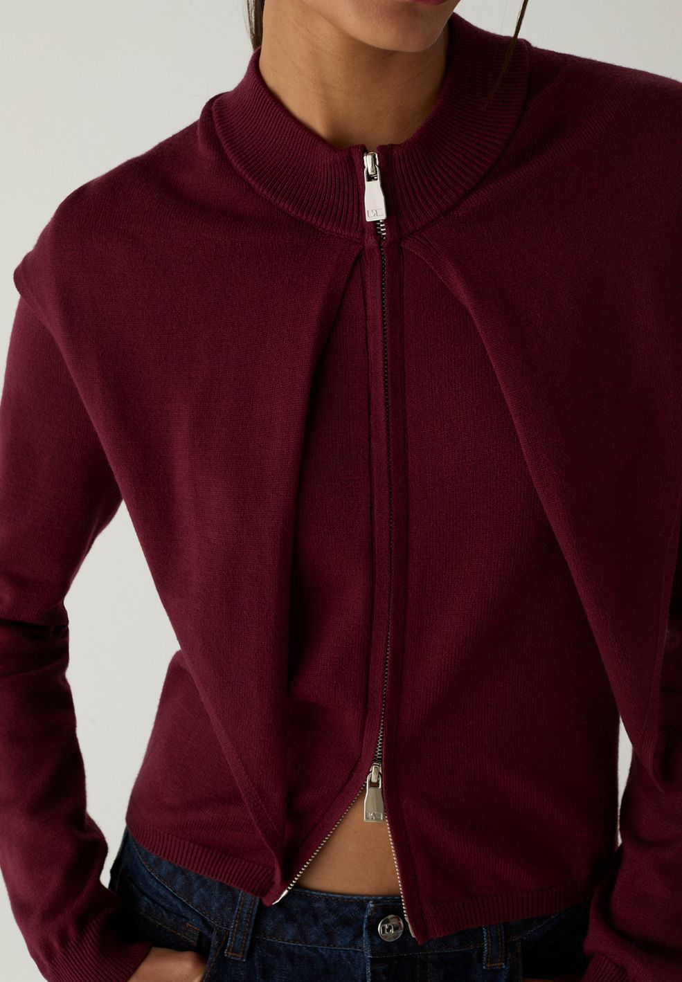 Frida Plum Zipper Knit
