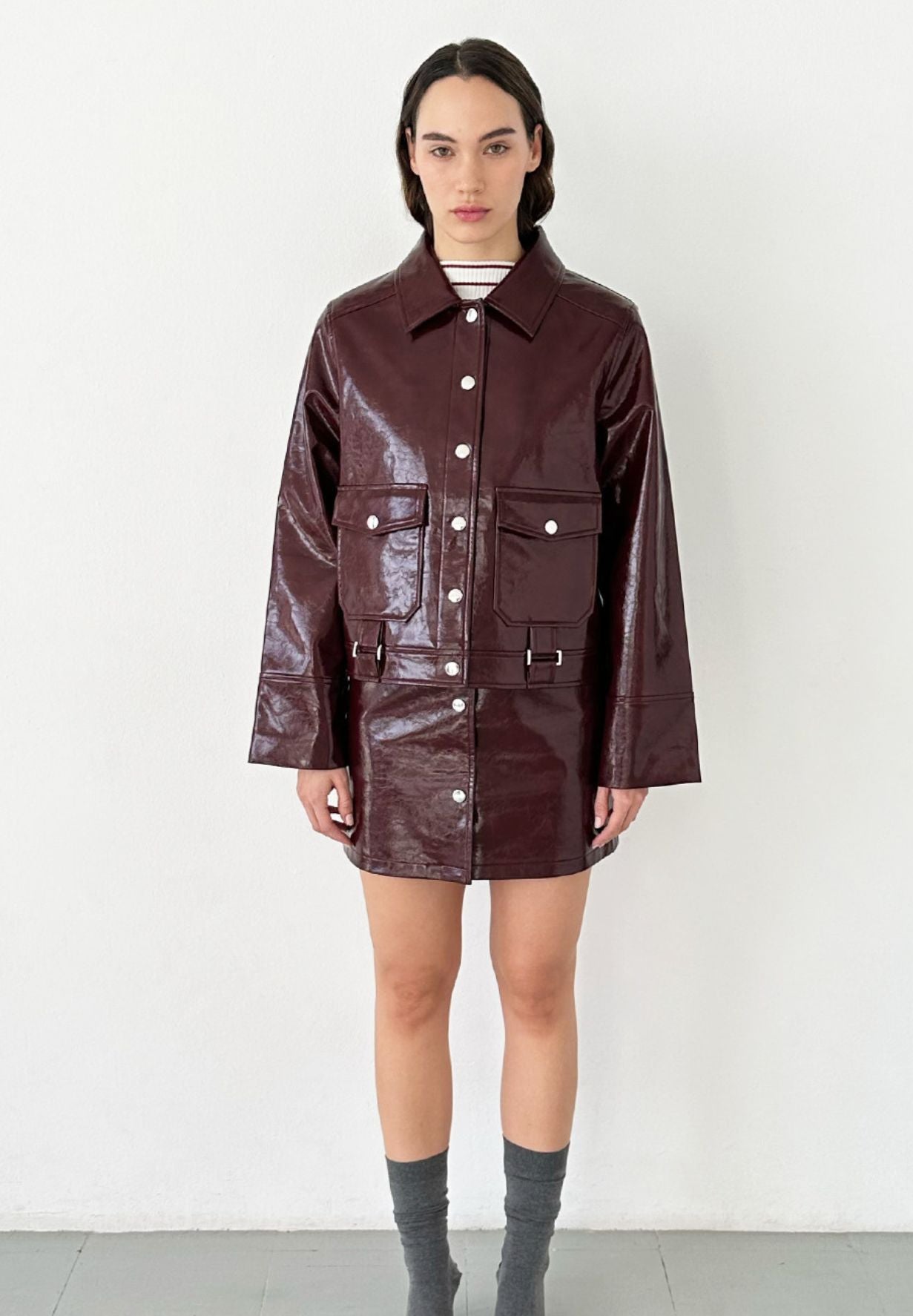 Lena Plum Short Skirt