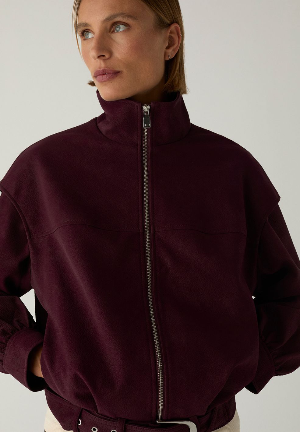 Signy Burgundy Bomber Jacket