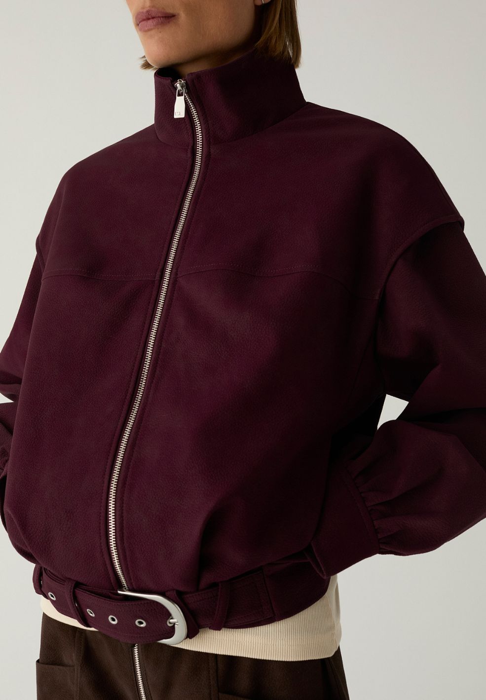 Signy Burgundy Bomber Jacket