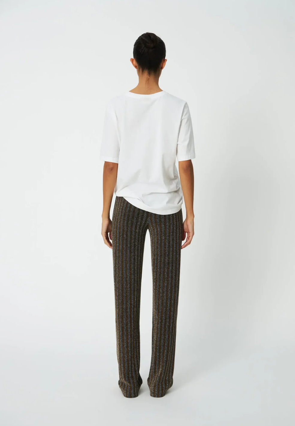 Striped Lurex Jersey Pants Black & Gold