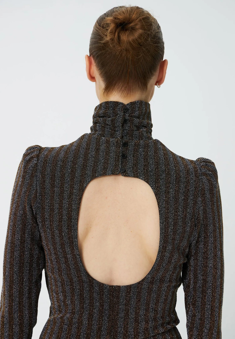 Striped Lurex Blouse Black & Gold