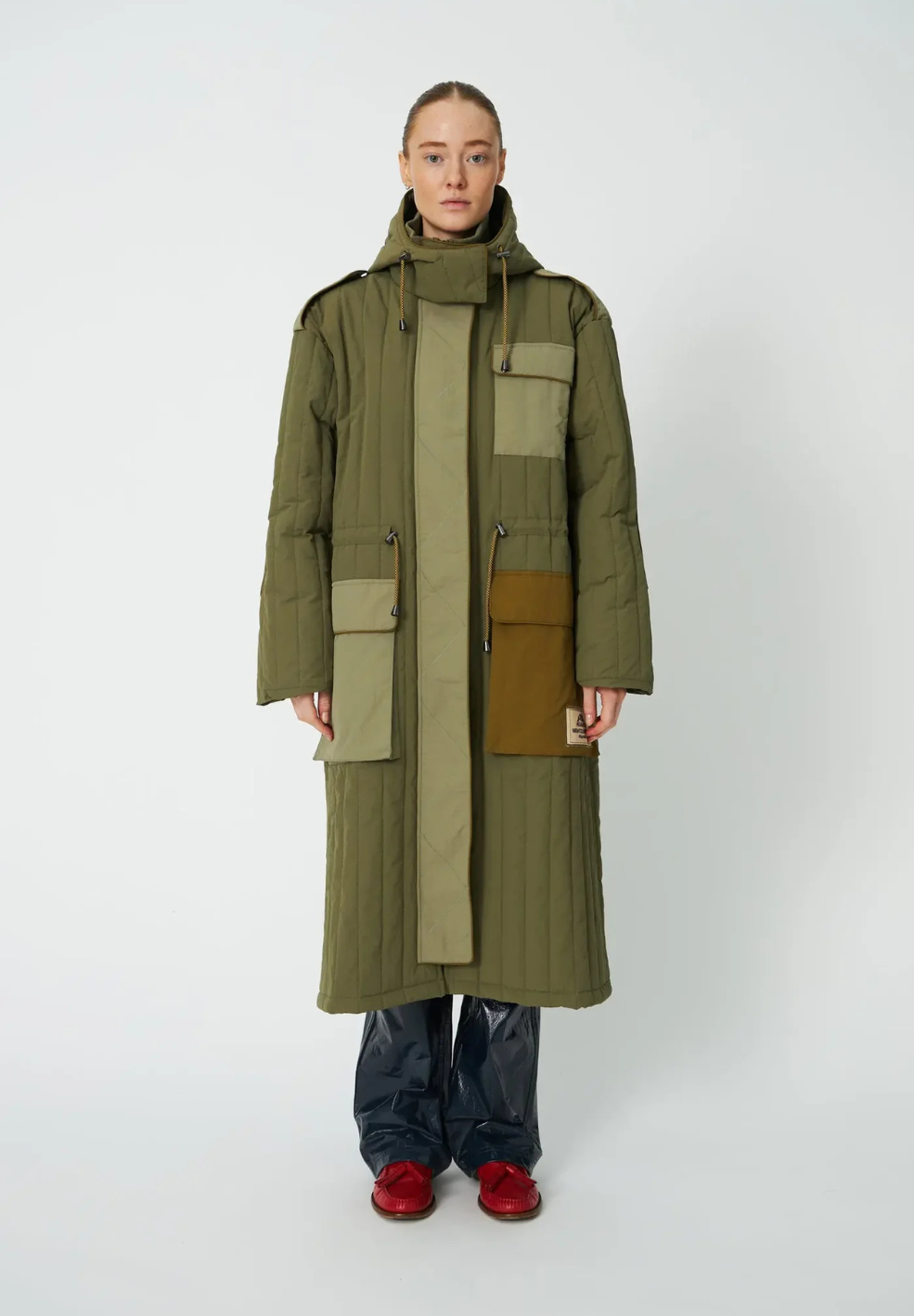 Quilted Parka Coat Army Green