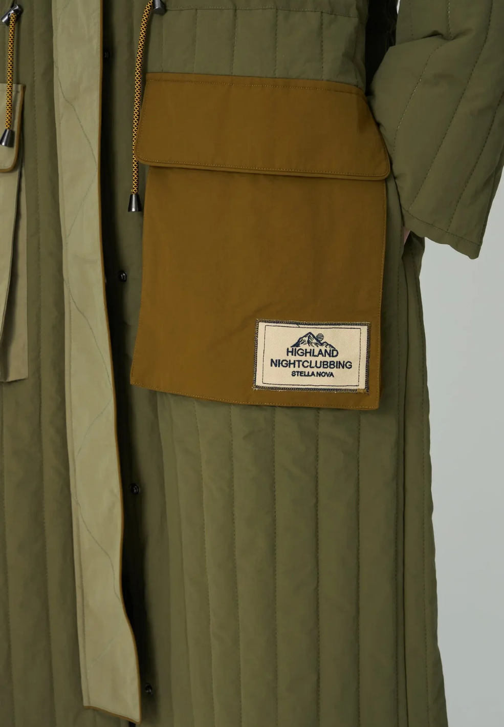 Quilted Parka Coat Army Green