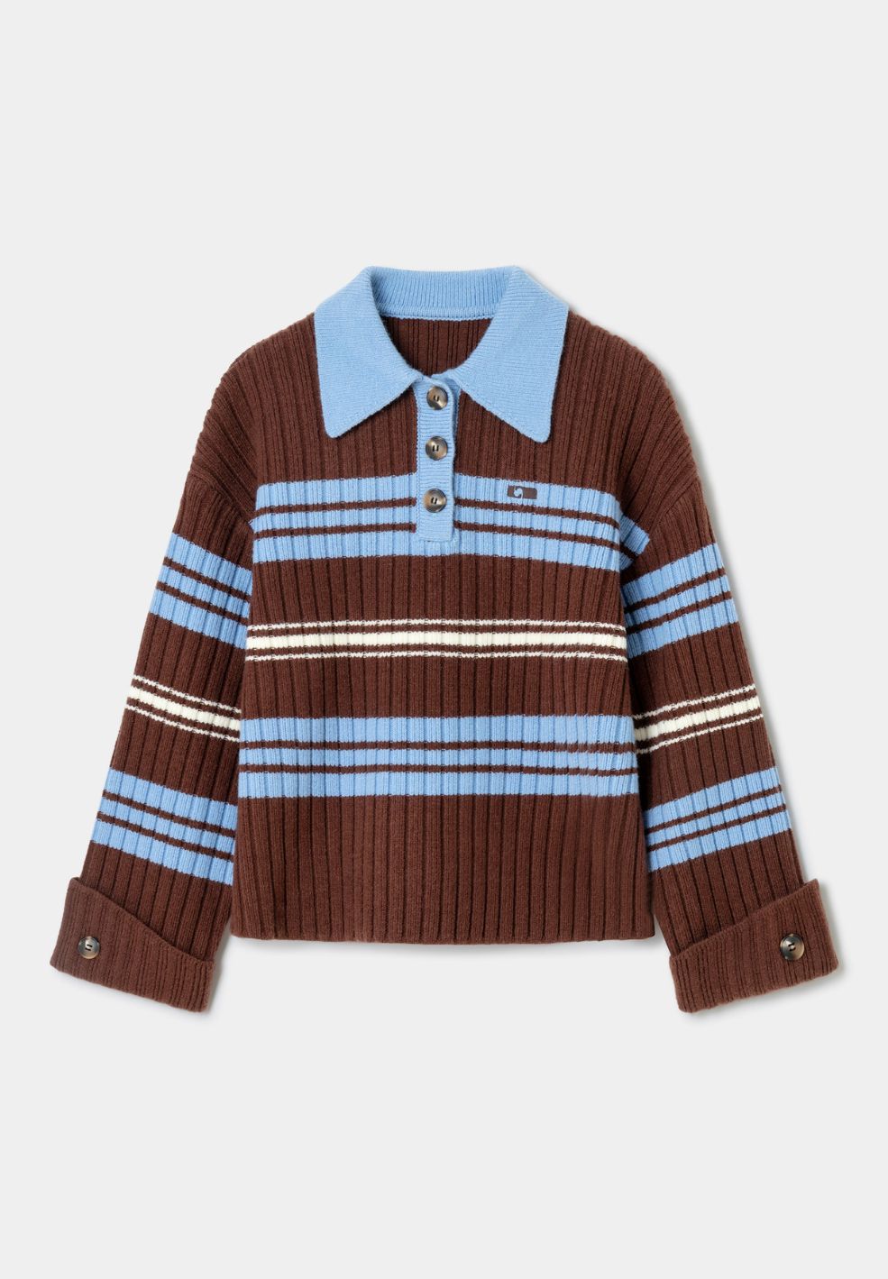 Graz Striped Polo Knit-Knitwear- by Laagam- Verse Amsterdam