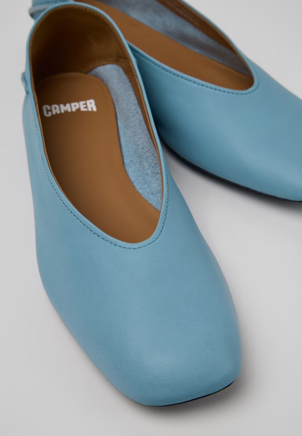 Casi Myra Blue Leather Ballerina