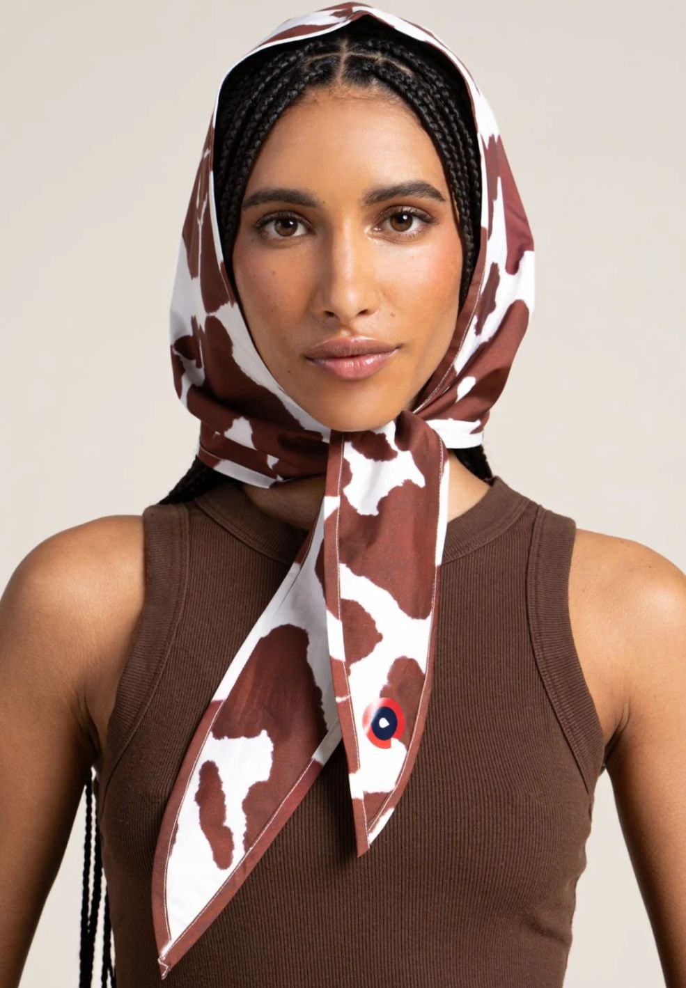 Couvre Chef Waterproof Headscarf Cow Print