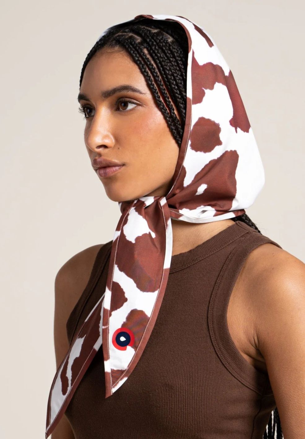 Couvre Chef Waterproof Headscarf Cow Print