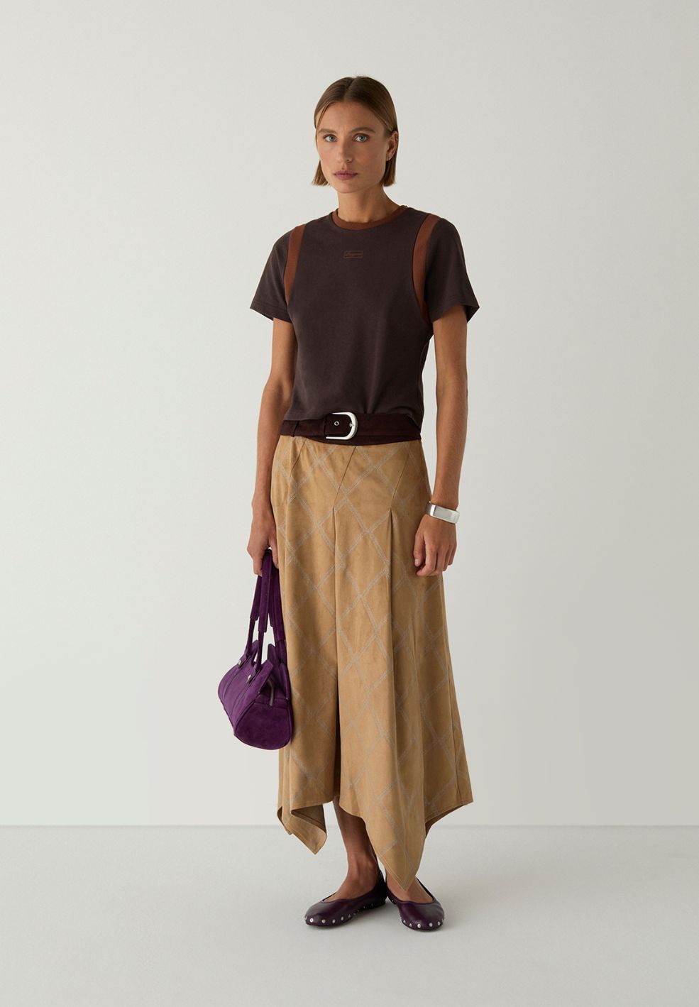Lumea Brown Cotton T Shirt