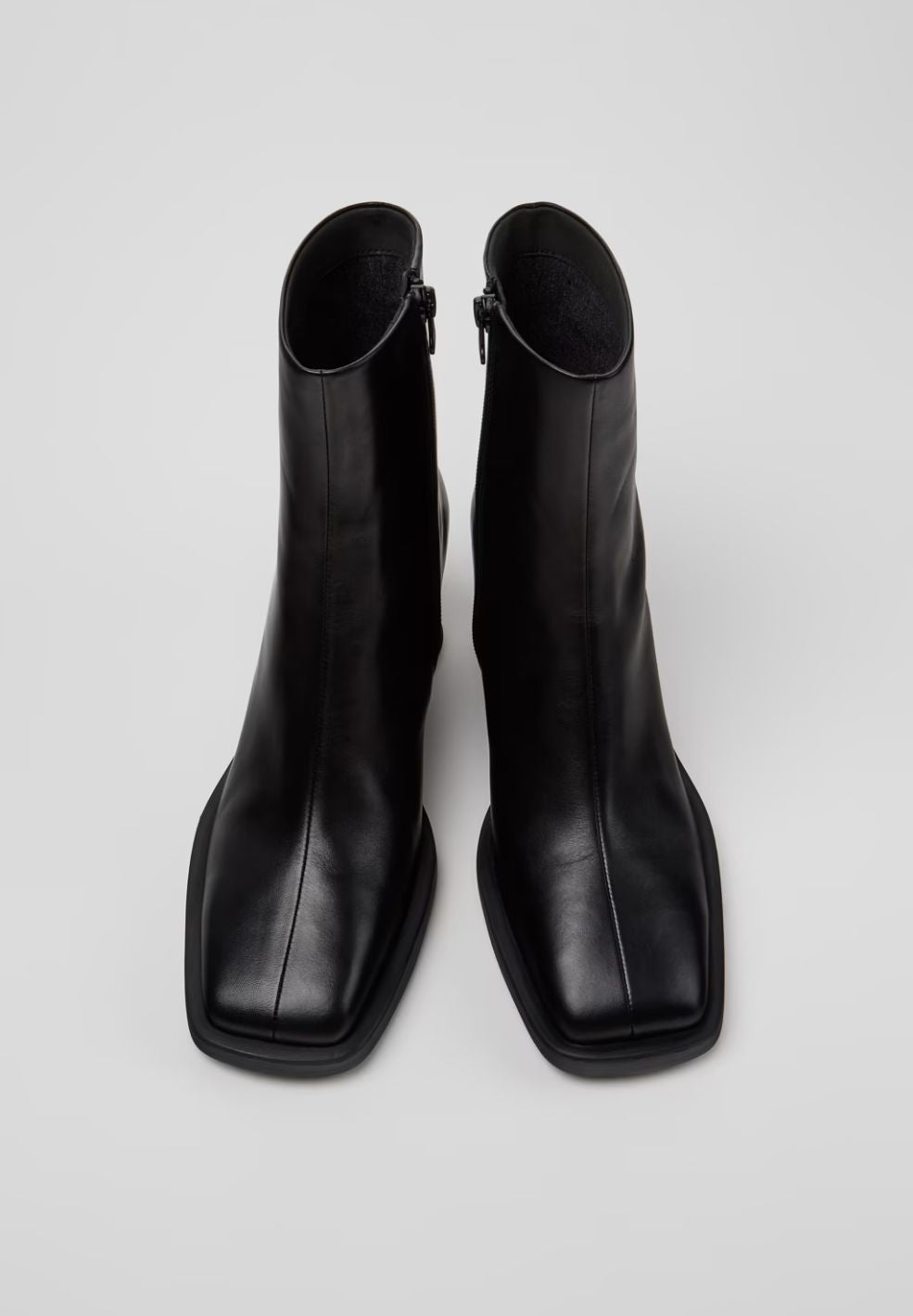 Louise Black Leather Ankle Boots