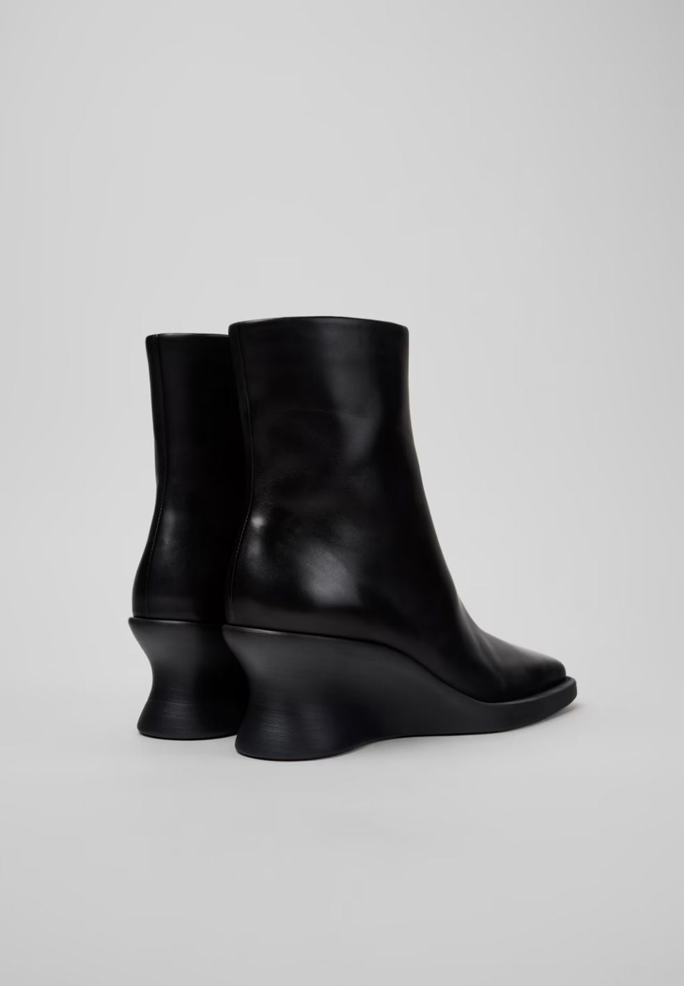 Louise Black Leather Ankle Boots