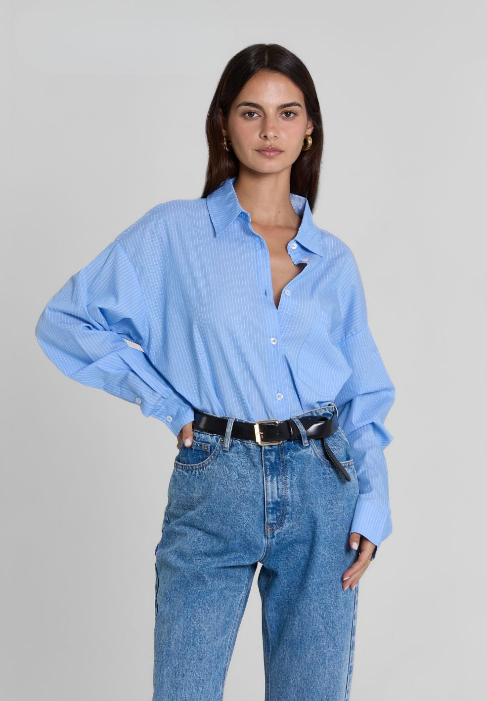 Wide Striped Shirt One Size