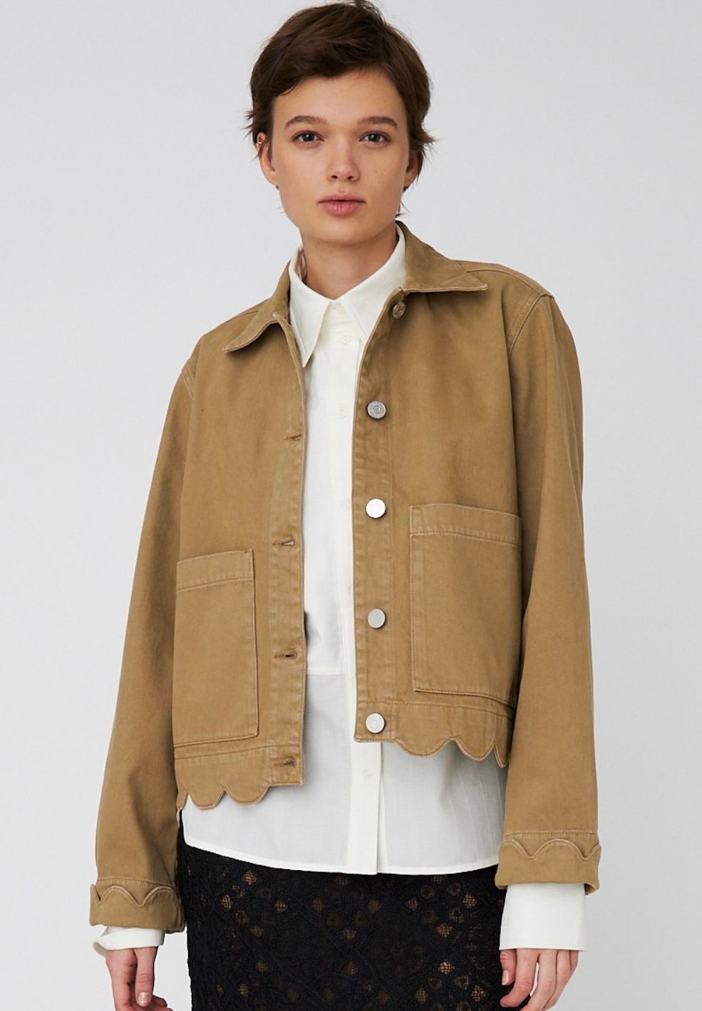 Shirt With Scallop Edge