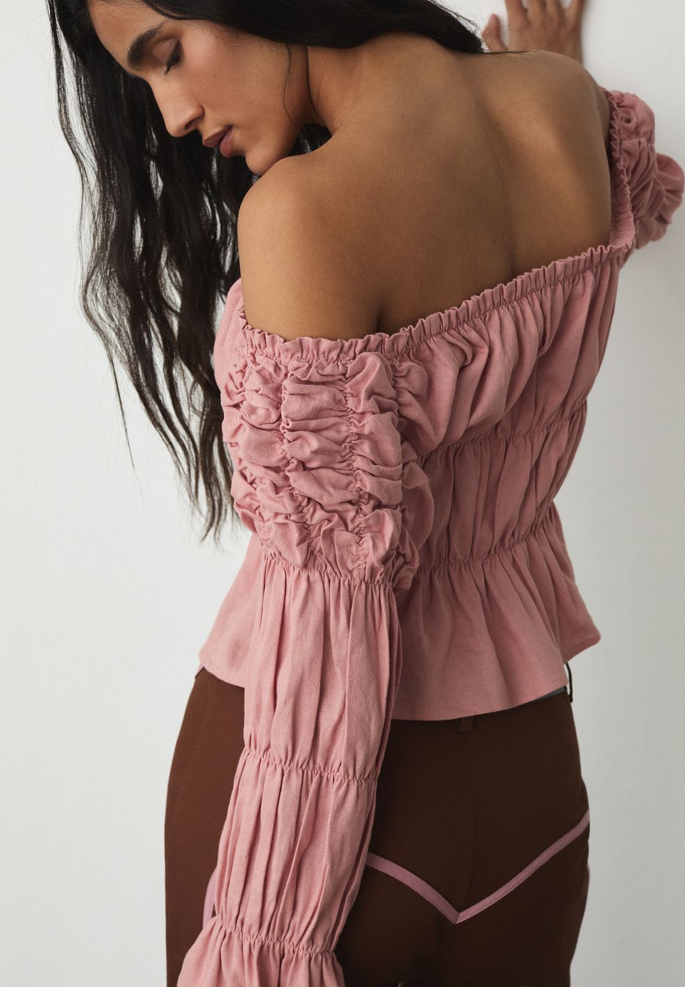 Sadie Pink Ruched Top