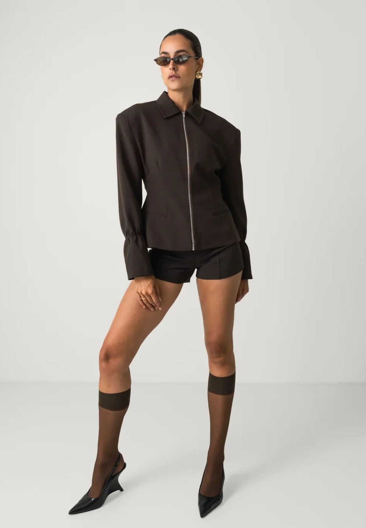 The Zipper Jacket Brown