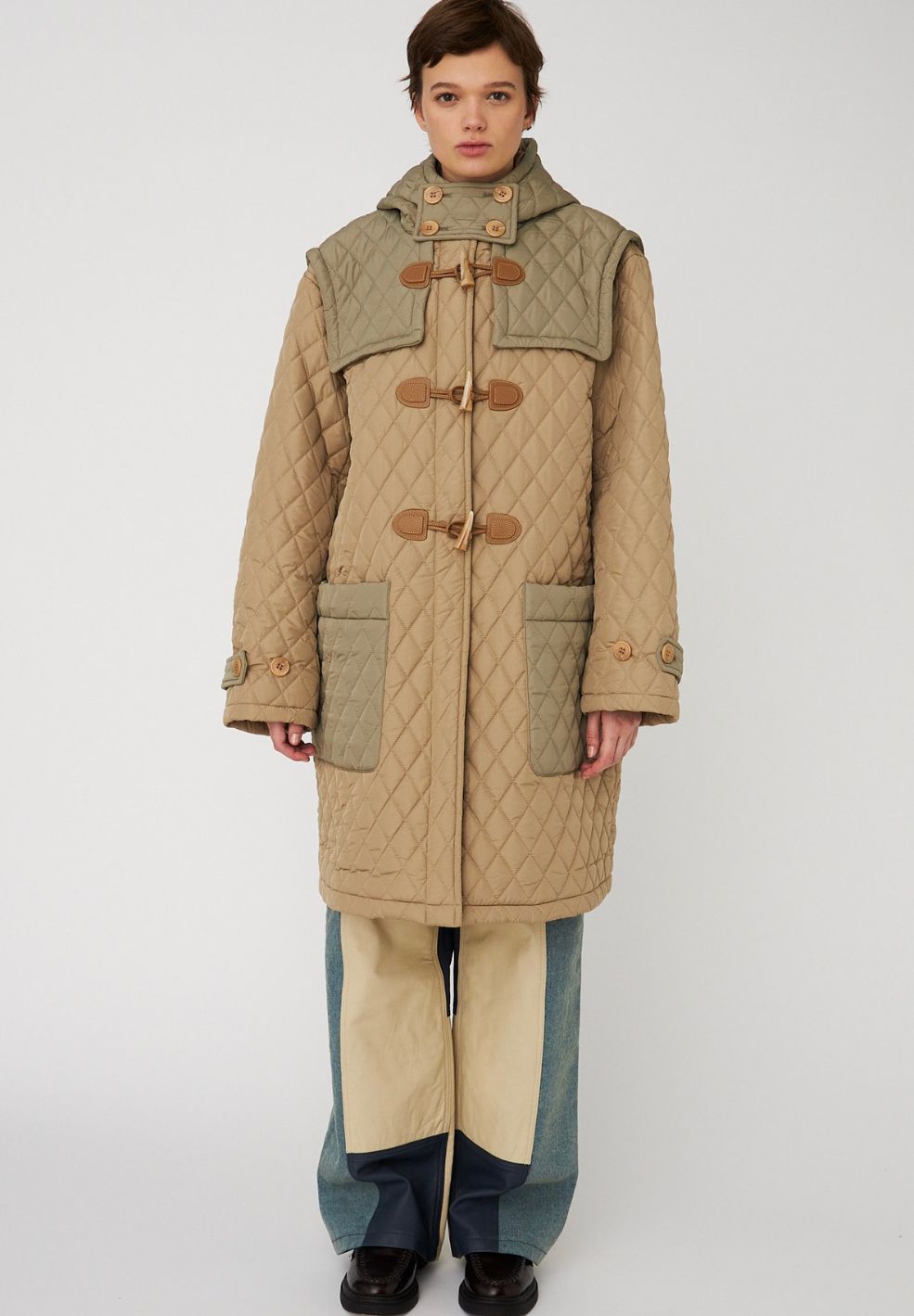 Quilted Duffel Coat Olive