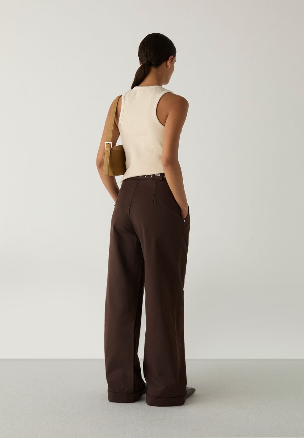 Valea Brown Pants With Belt