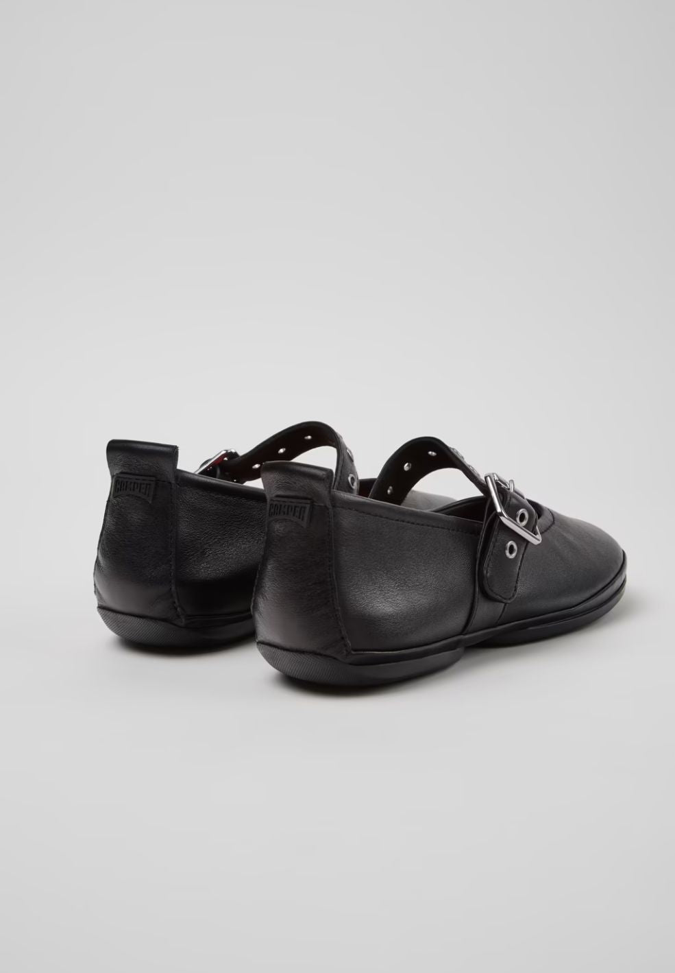Right Nina Black Leather Ballerinas
