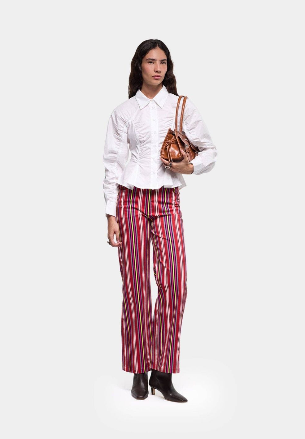Leroy Red Twill Striped Pants