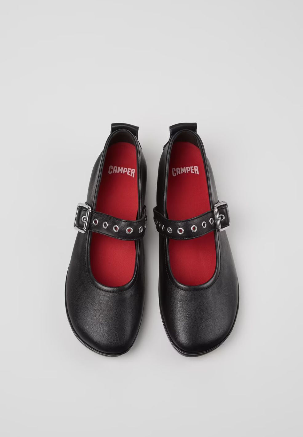 Right Nina Black Leather Ballerinas
