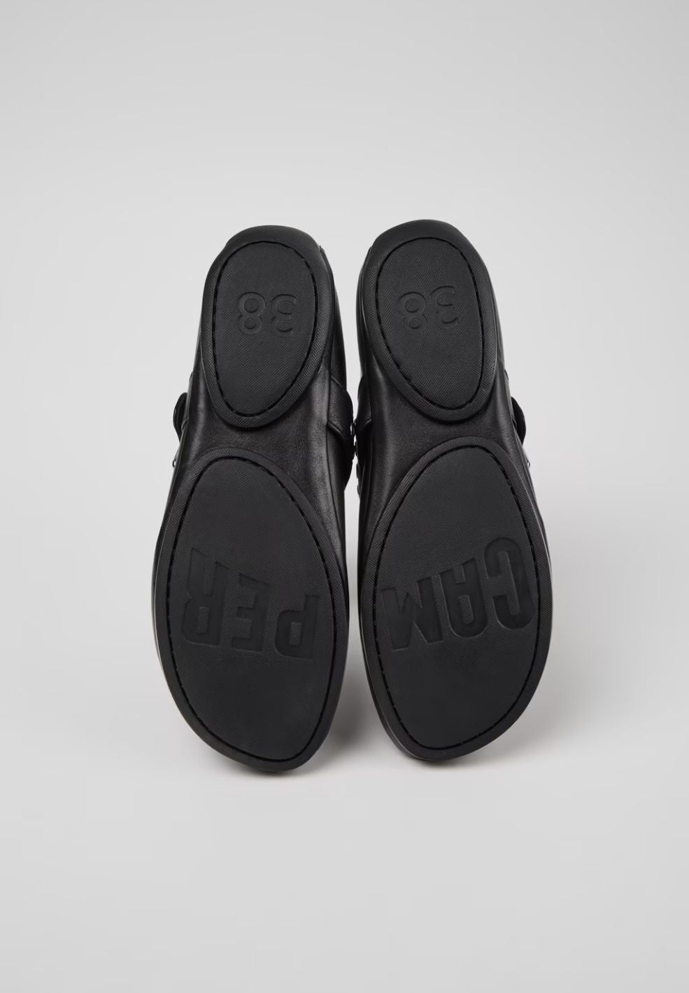 Right Nina Black Leather Ballerinas