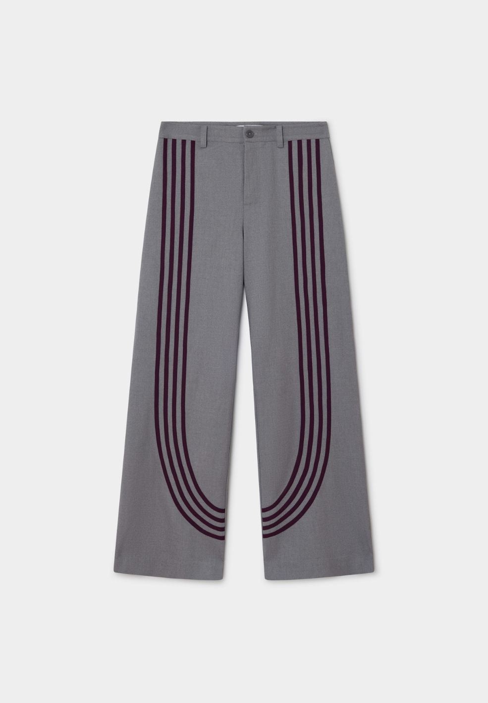 Zion Grey With Burgundy Stripe Pants