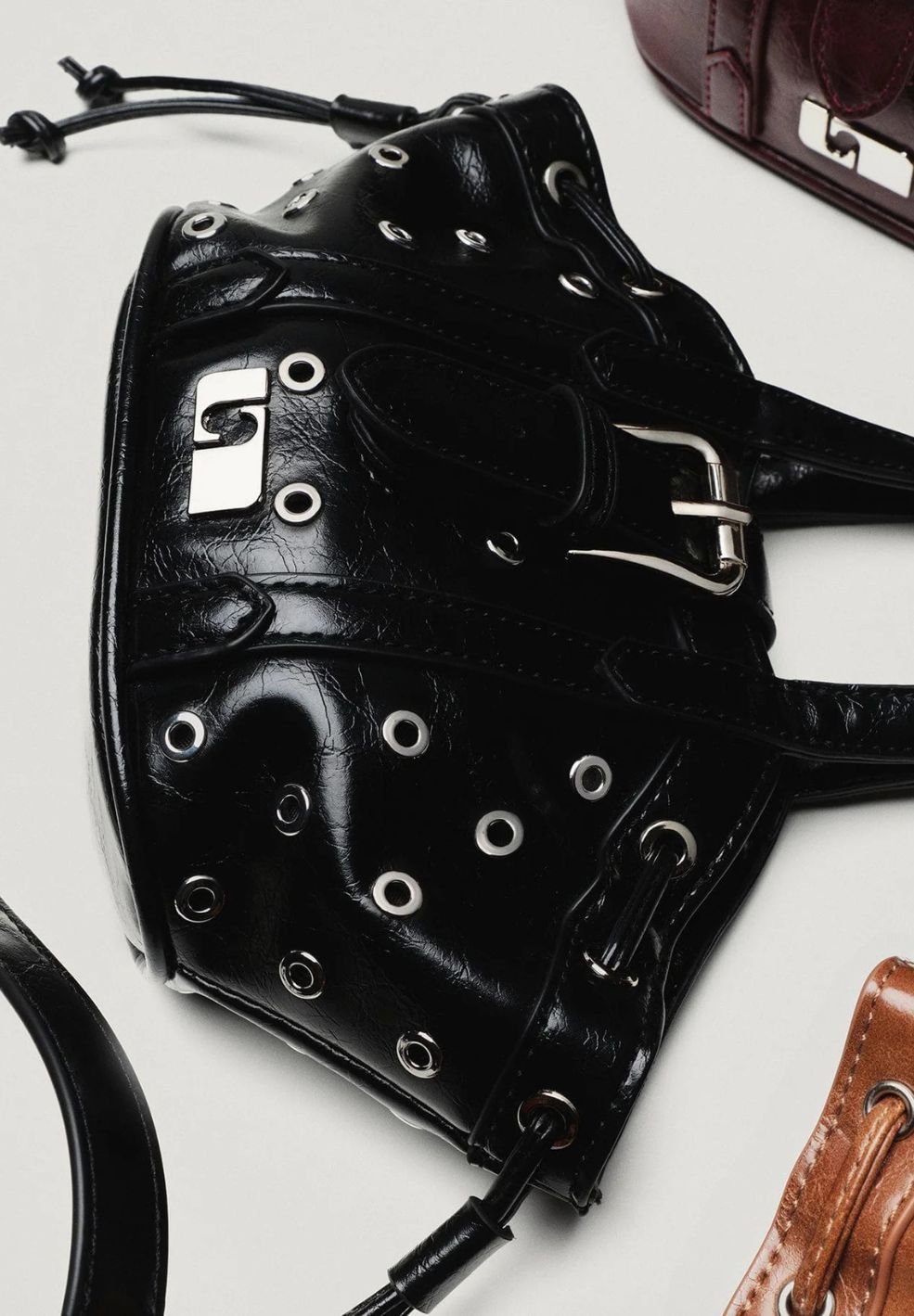 Mini Darling Black Eyelets Bag-Bags-Laagam-Verse