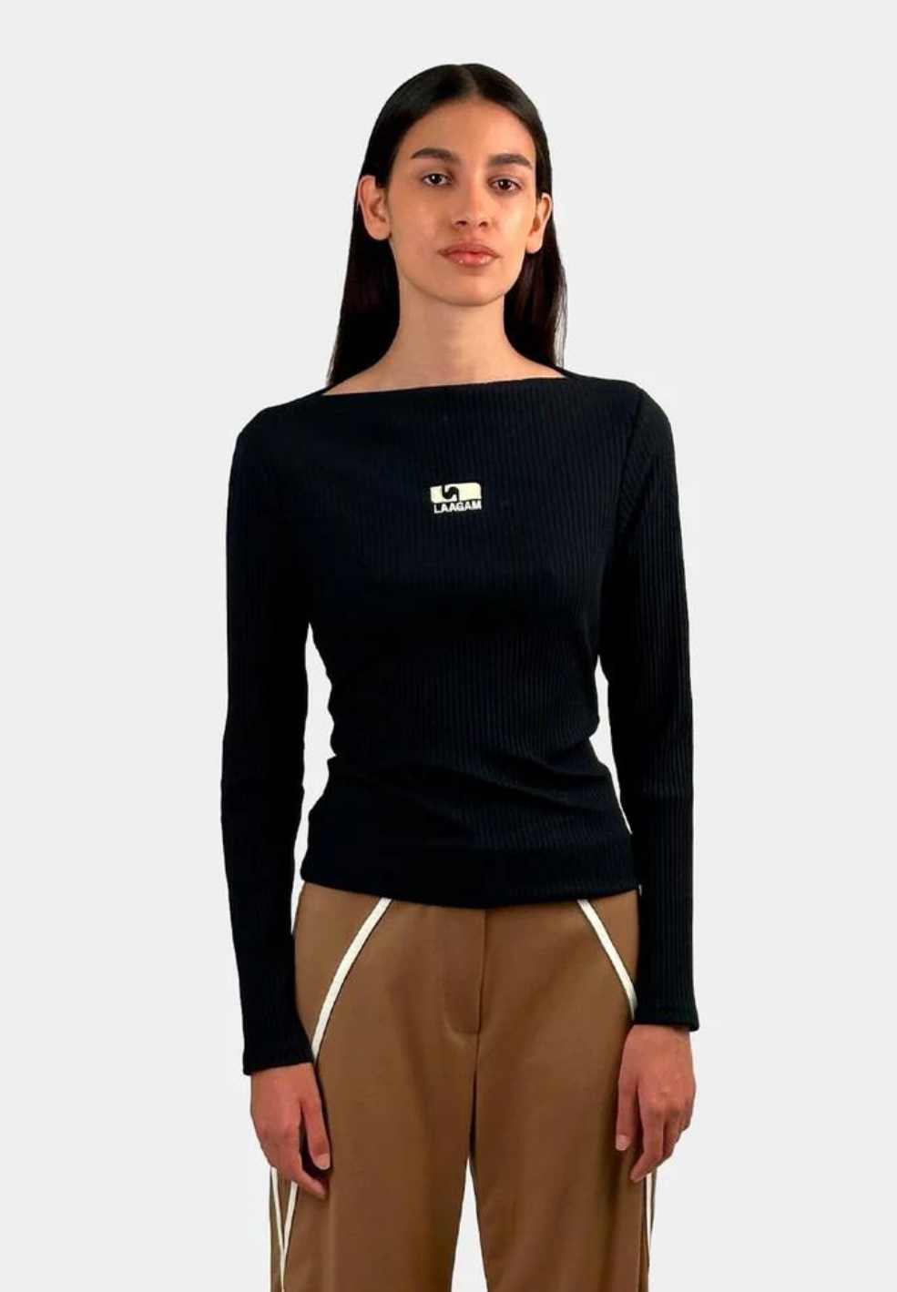 Emory Black Longsleeve T Shirt-Tops- by Laagam- Verse Amsterdam