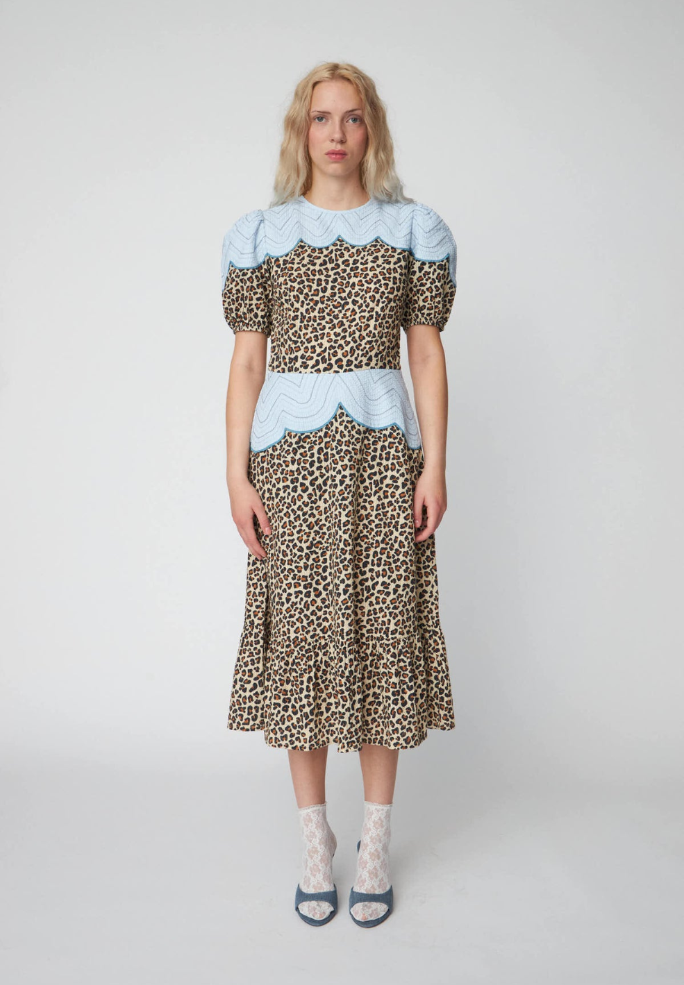 Leopard Midi Dress With Embroidery